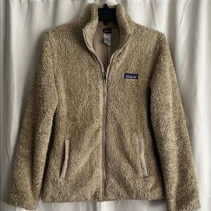 Patagonia Women Los Gatos Sherpa Fuzzy Tan Brown Full Zip Jacket Small